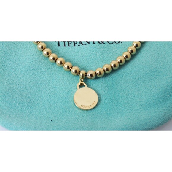 🔥 Tiffany Return to Tiffany 18k Gold Beaded Bracelet Women's Jewelry 🔥 - Picture 6 of 9